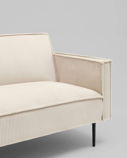 Диван прямой Кассель велюр рельефный молочный