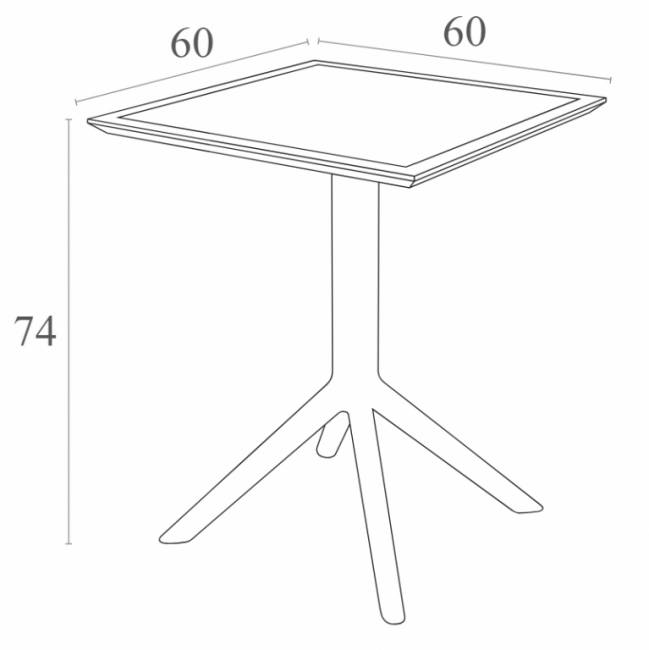 Стол пластиковый складной Sky Folding Table 60 черный 600х600х740 мм Стол пластиковый складной Sky Folding Table 60 черный 600х600х740 мм