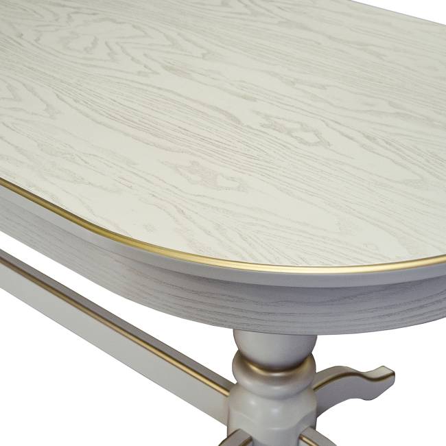 Стол обеденный Тарун 5 раздвижной слоновая кость/золото 190/250*84
