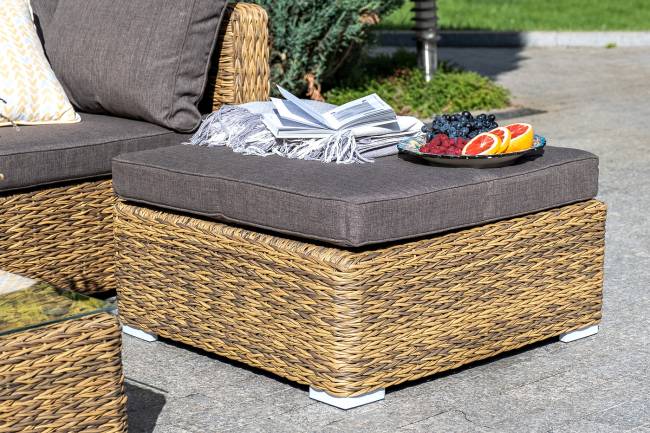 "Лунго" трансформирующаяся лаунж-зона из искусственного ротанга (гиацинт), цвет соломенный