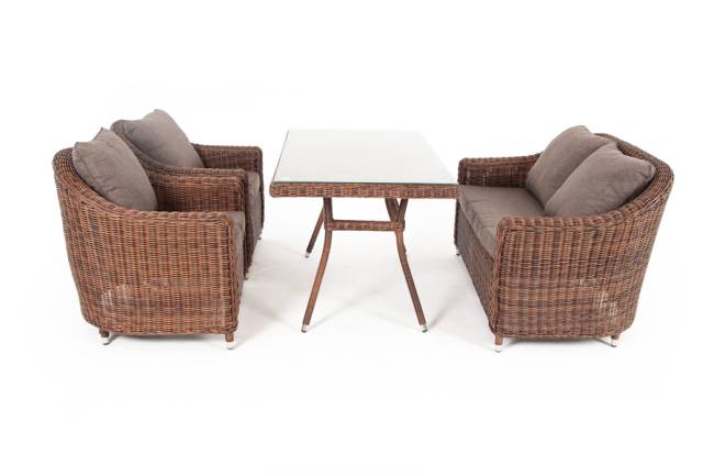 "Кон Панна" обеденная группа плетеная, цвет коричневый "Кон Панна" обеденная группа плетеная, цвет коричневый