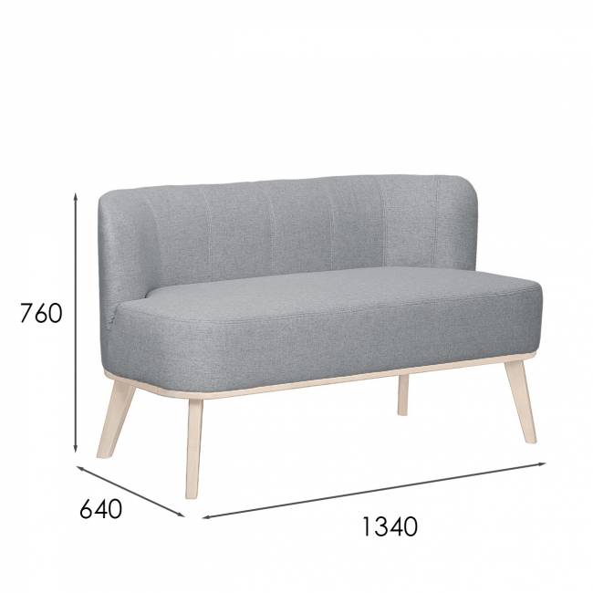 Диван Жирон ткань серый, каркас лак Диван Жирон ткань серый, каркас лак