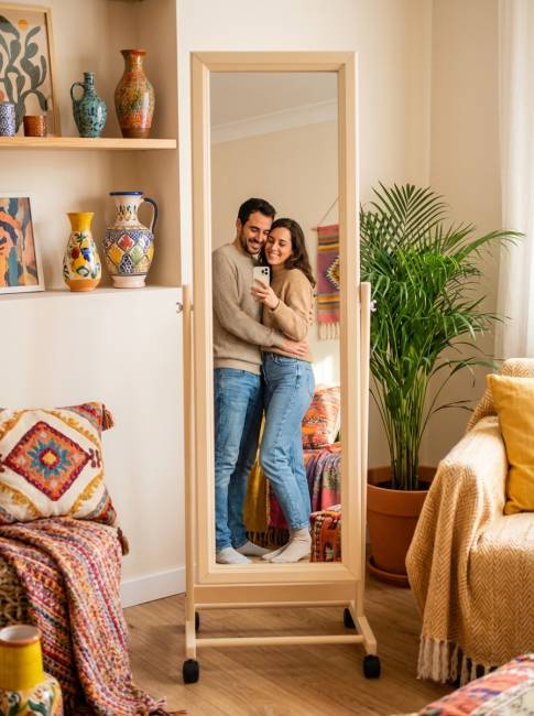 Зеркало напольное BeautyStyle 27 слоновая кость 135 см х 42,5 см