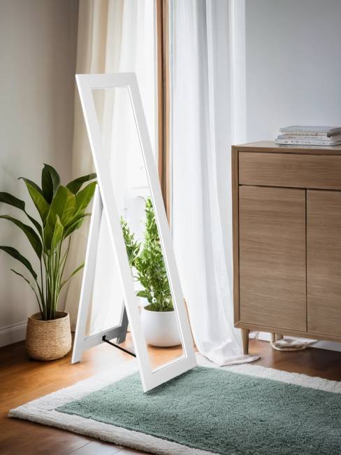 Зеркало напольное BeautyStyle 8 белый 138 см х 35 см