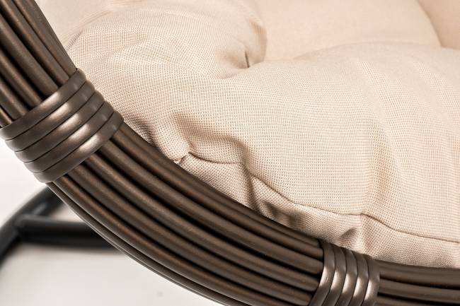 "Венеция" подвесное кресло-кокон из искусственного ротанга, цвет бронзовый с бежевой подушкой "Венеция" подвесное кресло-кокон из искусственного ротанга, цвет бронзовый с бежевой подушкой