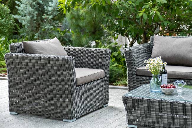 "Капучино" лаунж-зона из искусственного ротанга, цвет графит "Капучино" лаунж-зона из искусственного ротанга, цвет графит