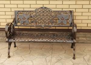 Садовая скамья из литого алюминия Lily