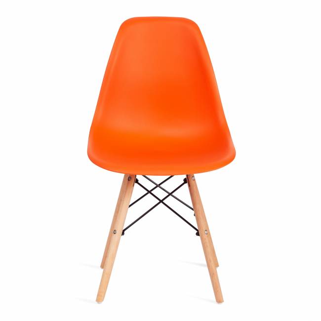 Стул CINDY (EAMES) (mod. 001) дерево бук/металл/сиденье пластик, 51x46x82см, оранжевый/orange (Комплект из 4 шт.) оранжевый/orange дерево бук/металл/сиденье пластик