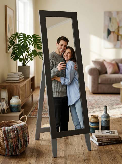 Зеркало напольное BeautyStyle 1 серый графит 130 см х 35 см