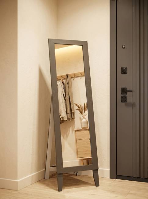 Зеркало напольное BeautyStyle 1 серый графит 130 см х 35 см