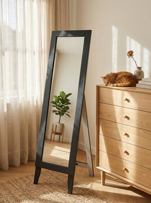 Зеркало напольное BeautyStyle 1 серый графит 130 см х 35 см