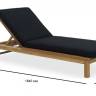 Шезлонг-лежак деревянный с матрасом Southbank натуральный, черный 1840х650х835 мм