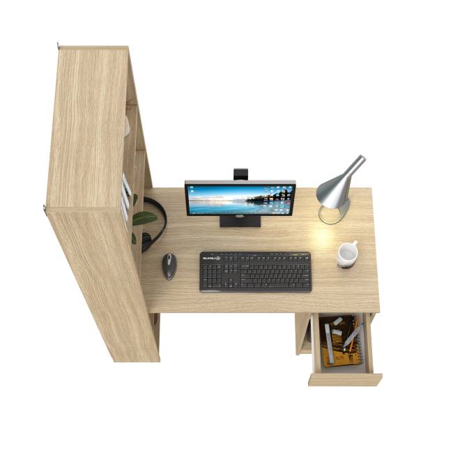 Компьютерный стол со стеллажом открытым Лайт 10.01 цвет плэйн