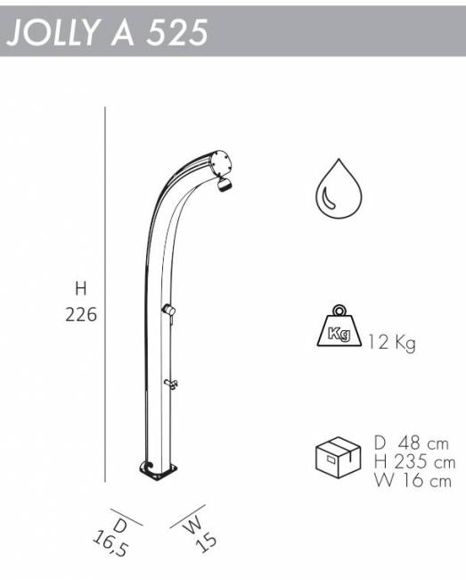 Душ уличный Jolly A 525 зеленый 165х150х2260 мм