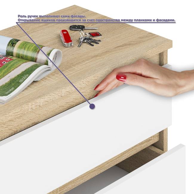 Большой комод на 6-ть ящиков Мори с компьютерным столом МС-1 левый и полка открытая на 900 цвет дуб сонома/белый Большой комод на 6-ть ящиков Мори с компьютерным столом МС-1 левый и полка открытая на 900 цвет дуб сонома/белый