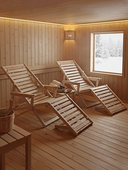 Шезлонг с подлокотниками