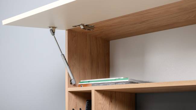 Компьютерный стол с системой хранения Комфорт 12.71 цвет гикори рокфорд натуральный/сатин Компьютерный стол с системой хранения Комфорт 12.71 цвет гикори рокфорд натуральный/сатин