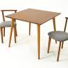 Стол Монте М 100 орех со стульями Франк орех рогожка серый Стол Монте М 100 орех со стульями Франк орех рогожка серый