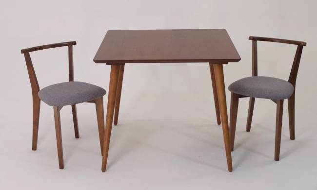 Стол Монте М 100 орех со стульями Франк орех рогожка серый Стол Монте М 100 орех со стульями Франк орех рогожка серый