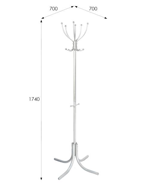 Вешалка напольная М 6 металлик